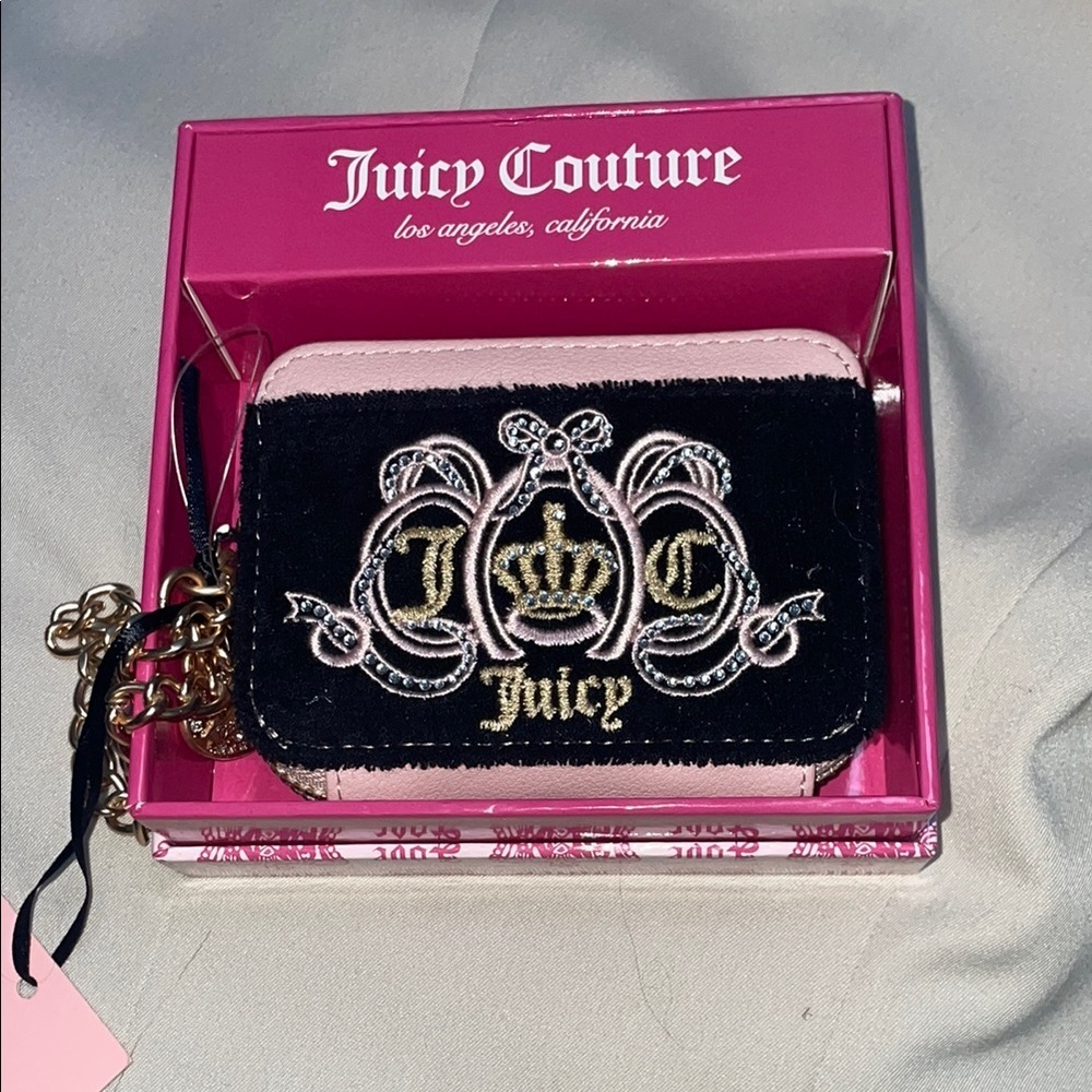 Juicy Couture Pink and Black Card Holder